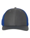 Richardson Hats 312 Twill Back Trucker Cap in Charcoal/ royal