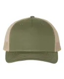 Richardson Hats 112FP Trucker Cap in Army olive green/ tan