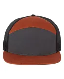 Richardson Hats 168 Hi-Pro 7- Panel Trucker Cap in Charcoal/ burnt orange/ black