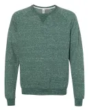 Jerzees 91MR Snow Heather French Terry Crewneck Sw Forest Green