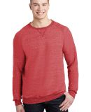 Jerzees 91MR Snow Heather French Terry Crewneck Sw in Red