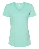 Jerzees 88WVR Women's Snow Heather Jersey V-Neck Mint