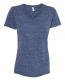 Jerzees 88WVR Women's Snow Heather Jersey V-Neck Navy