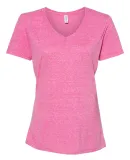 Jerzees 88WVR Women's Snow Heather Jersey V-Neck Pink