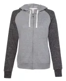 Jerzees 92WR Women's Snow Heather French Terry Ful Charcoal/ Black Ink
