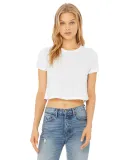 Bella + Canvas 8882 Women’s Flowy Cropped Short  WHITE