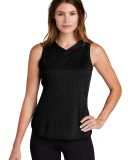 Sport Tek LST410 Sport-Tek Ladies PosiCharge Tri-B in Black/ black triad solid