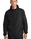 Sport Tek JST66 Sport-Tek    Packable Anorak in Black