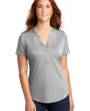 Sport Tek LST468 Sport-Tek Ladies Endeavor Henley  Lt Grey Hthr