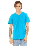 BELLA+CANVAS 3005CVC Cotton V-Neck T-shirt in Neon blue