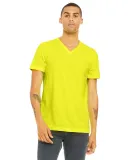 BELLA+CANVAS 3005CVC Cotton V-Neck T-shirt in Neon yellow