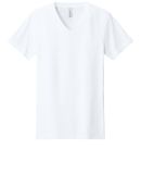 BELLA+CANVAS 3005CVC Cotton V Neck T Shirts in Solid white blend