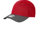 New Era NE1122     Stretch Cotton Striped Cap Scarlet/Graph