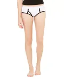 BELLA 304 Womens Cotton/Spandex Boyfriend Brief in White/ black