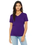 BELLA 6405 Ladies Relaxed V-Neck T-shirt in Team purple