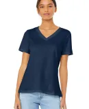 BELLA 6405 Ladies Relaxed V-Neck T-shirt in Navy