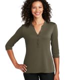 Port Authority LK750 Henley in Deep olive