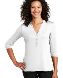 Port Authority LK750 Henley in White