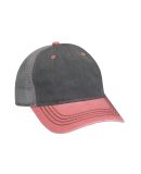 Adams EN102 Pigment-Dyed Twill & Mesh 5 Panel Truc in Chrcl/ crl/ gry