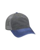 Adams EN102 Pigment-Dyed Twill & Mesh 5 Panel Truc in Chrcl/ royl/ gry
