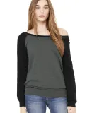 BELLA 7501 Womens Fleece Pullover Sweatshirt in Deep hthr/ black