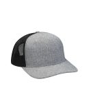 Adams PV102 Heather Woven/Soft Mesh Trucker Cap in Charcoal/ black