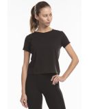 US Blanks US521 Women's Crop Crew T in Black