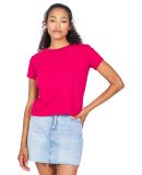 US Blanks US521 Women's Crop Crew T in Brick red