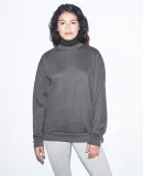 American Apparel F4575W Flex Fleece Turtleneck DK HTH GRY/ BLK