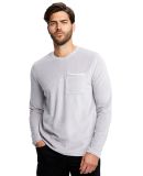 Unisex Velour Long Sleeve Pocket T-Shirt in Silver