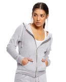 US Blanks / US565 Women's Plush Velour Zip Hoody in Silver