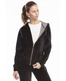 US Blanks / US565 Women's Plush Velour Zip Hoody in Black