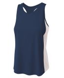 A4 Apparel NW2009 Ladies' Pacer Singlet with Racer Navy/White