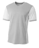 A4 Apparel NB3017 Youth Premier Soccer Jersey SILVER/ WHITE