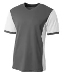 A4 Apparel NB3017 Youth Premier Soccer Jersey GRAPHITE/ WHITE