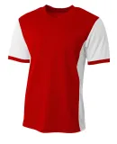 A4 Apparel NB3017 Youth Premier Soccer Jersey SCARLET/ WHITE