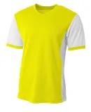 A4 Apparel NB3017 Youth Premier Soccer Jersey SFTY YELLOW/ WHT