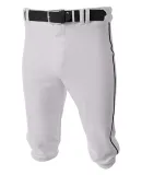 A4 Apparel NB6003 Youth Baseball Knicker Pant WHITE/ BLACK