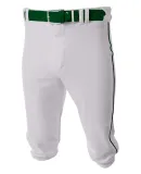 A4 Apparel NB6003 Youth Baseball Knicker Pant WHITE/ FOREST