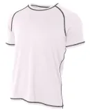 A4 Apparel N3275 Men's Raglan Tee Shirt w/ Flatloc White