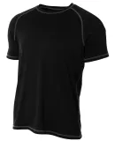 A4 Apparel N3275 Men's Raglan Tee Shirt w/ Flatloc Black