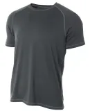 A4 Apparel N3275 Men's Raglan Tee Shirt w/ Flatloc Graphite