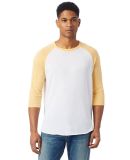 Alternative Apparel 5127 Vintage Jersey Baseball T in White/ maize