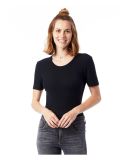 Alternative Apparel 1078 Slinky Rib Fitted Tee BLACK