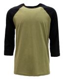 Next Level Apparel 6251 Unisex CVC Three-Quarter S in Black/ olive