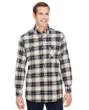 Backpacker BP7001T Men's Tall Yarn-Dyed Flannel Sh in Cream blue