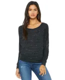 BELLA 8850 Womens Long Sleeve Dolman Shirt in Black marble