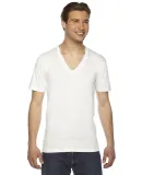 American Apparel 2456 Unisex Fine Jersey V-Neck Te WHITE