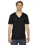 American Apparel 2456 Unisex Fine Jersey V-Neck Te BLACK