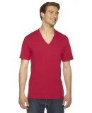 American Apparel 2456 Unisex Fine Jersey V-Neck Te RED